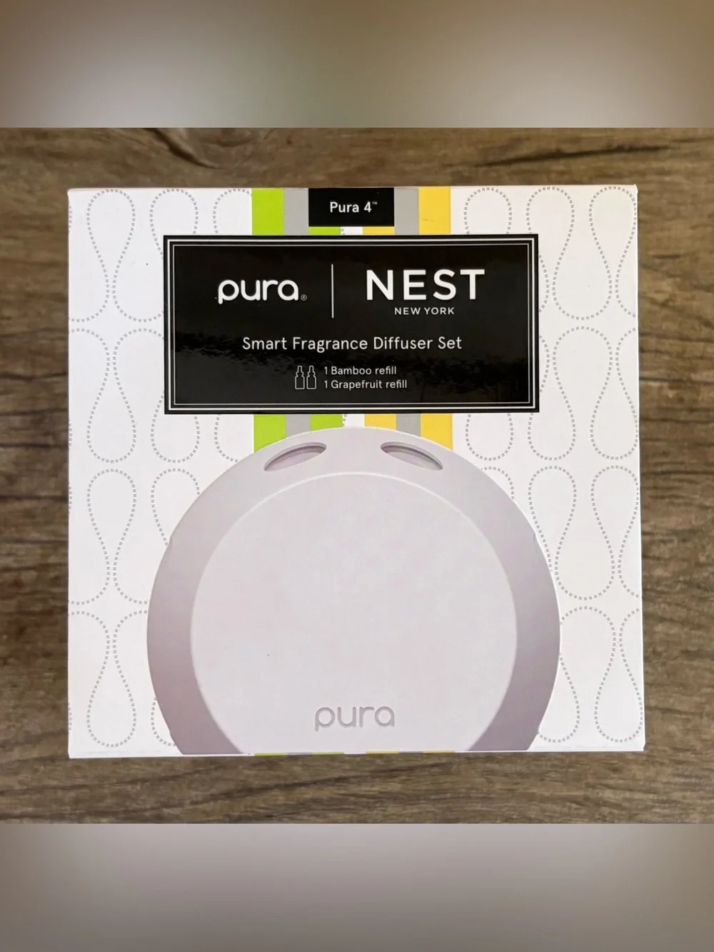 Pura x NEST New York Smart Home Fragrance Diffuser Set Grapefruit And Bamboo NIB